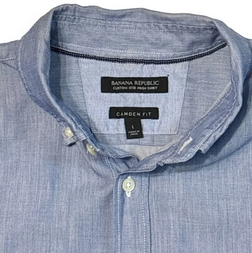 BANANA REPUBLIC Blue Custom 078 Wash Camden Fit Button Down Dress Shirt